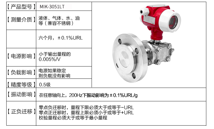 MIK-3051LTS單法蘭液位產品參數