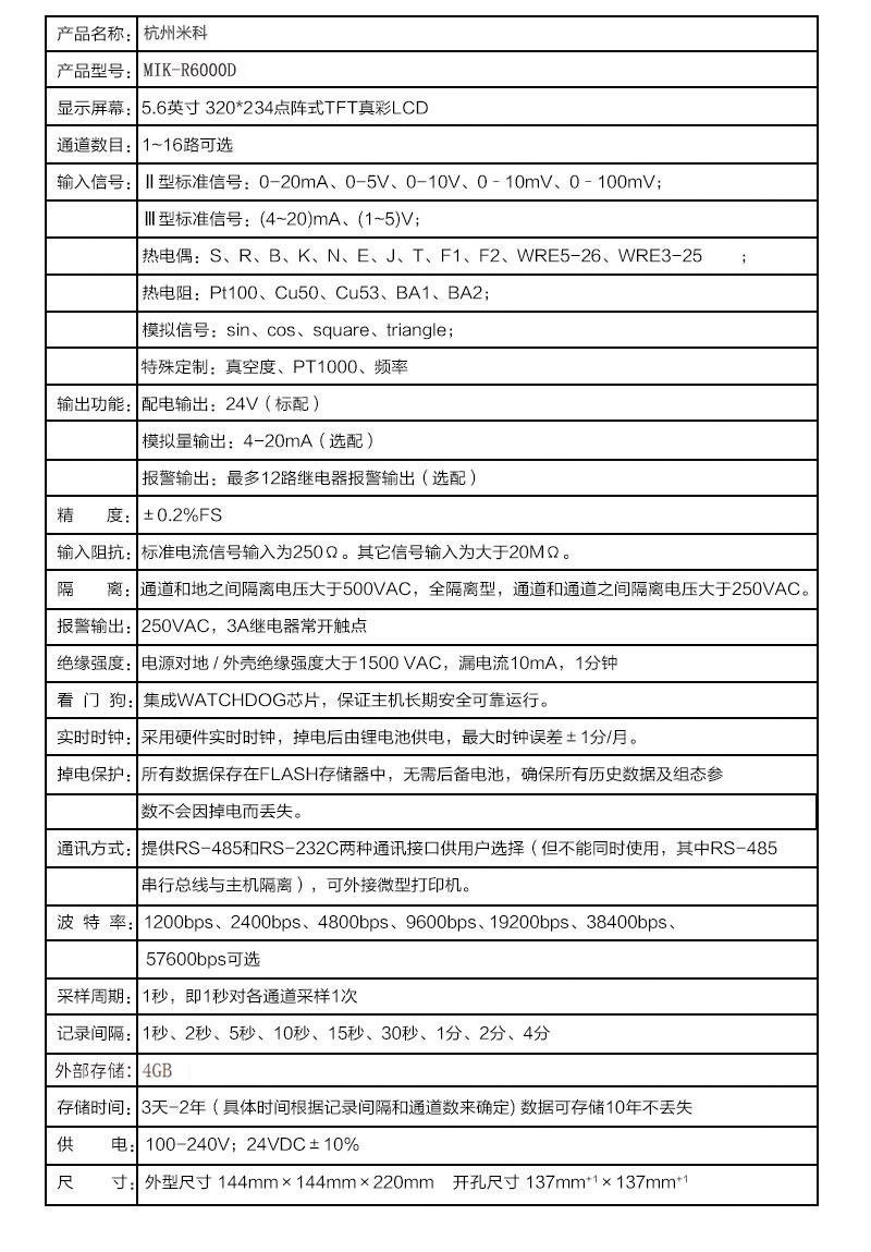 MIK-R6000D產品參數