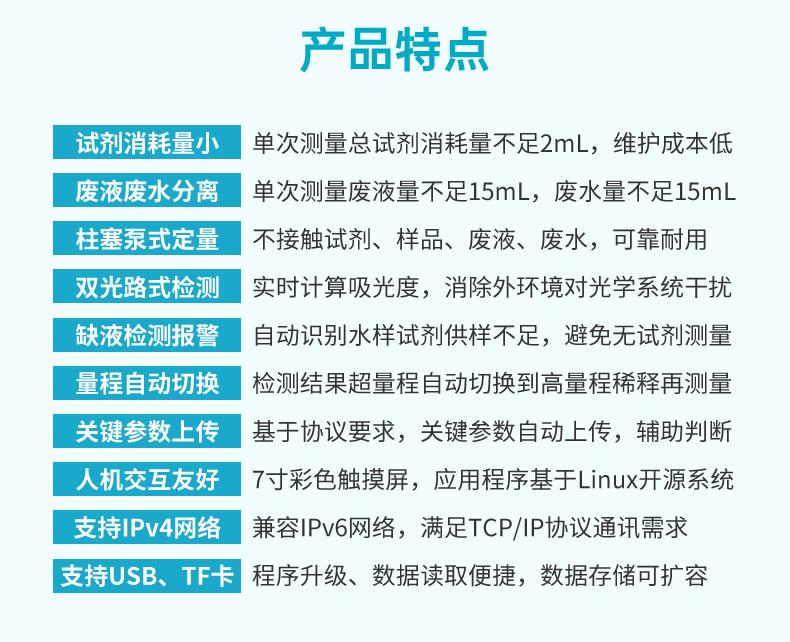 米科NH3N 型氨氮水質在線分析儀產品特點